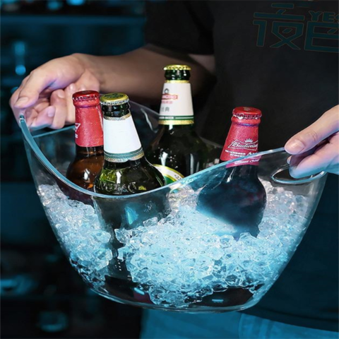 Buy Wholesale China Customized High Quality Party Oval Ship Shape Wine  Champagne Acrylic Plastic Beer Ice Bucket & Ice Bucket at USD 0.97