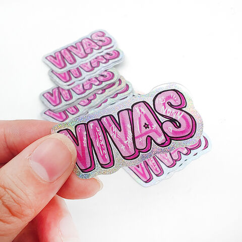 Stiker Dekorasi Kertas Vinil Pelangi Glitter Tahan Air Kustom untuk Laptop, Stiker Potong Mati