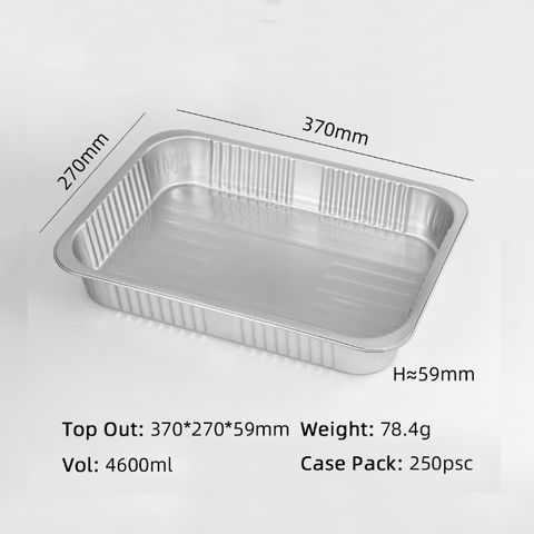 Heavy Duty Disposable Aluminum Oblong Foil Pans with Lid Covers