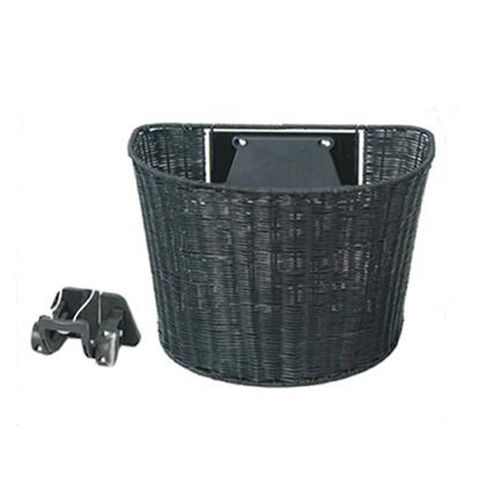 black wicker bicycle basket