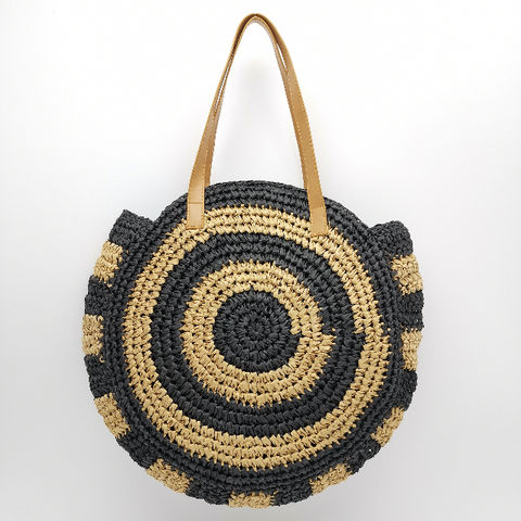 New Trendy Korean Style Straw Woven Fashion Small Round Bag Net