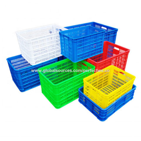 Buy Wholesale China Factory Sales Plastic Rectangular Strainer Mesh Plastic  Basket Plastic Tray Organizing Bins & Plastic Storage Baskets at USD 4.9