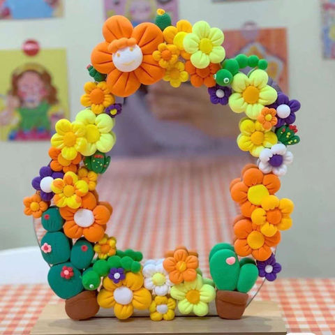 Espejo acrílico grande de forma irregular, kit creativo de bricolaje para niños, material para modelar con arcilla for sale at factory direct price