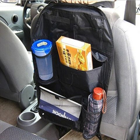 Sac de rangement arrière de siège de voiture multifonction organisateur PU  boîte de rangement de voiture support de voyage sac de siège arrière