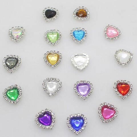 Accessoires de Strass Cœurs en Cristal Colorés Bijoux Accessoires de Bricolage