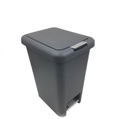 Cubo de Basura de Cocina con Pedal y Cierre Deslizante de Seguridad, Plástico Negro, 40 Litros (10.6 Galones), Diseño Estrecho for sale at factory direct price