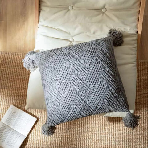 Chunky Chenille Knitted Cushion Covers – 17x17 Inch Luxury Square Pillow Covers
