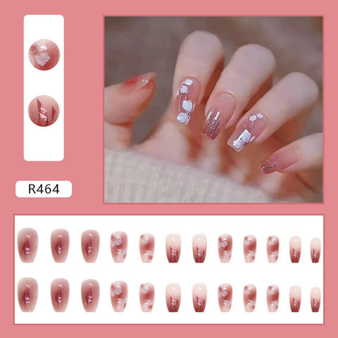 Buy Wholesale China 24pcs Artificial Fingernails Solid Frosted Sequins ...