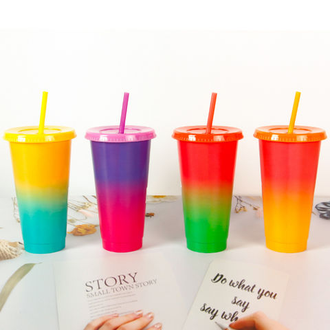 Buy Wholesale China Plastic Tumblers Pp Single Layer Plastic Straw Cup ...