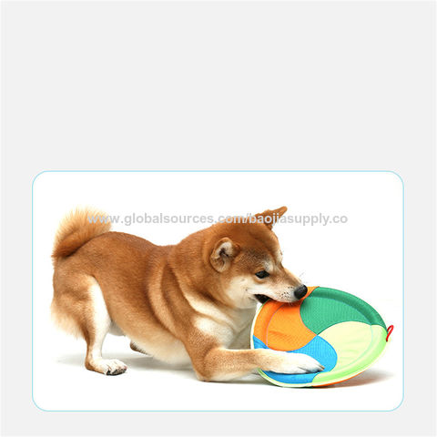 Frisbee de tela para perros, juguete interactivo de entrenamiento con arpillera para morder y tirar