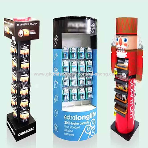 Battery Display Stand Pos Pop Floor Display Rack Retail Display Shipper ...