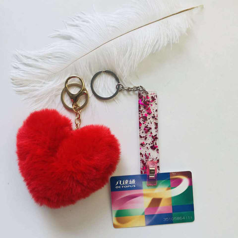 Custom Logo Acrylic Pink Keychain Card Puller For Long Nails Hot