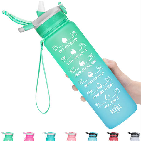 Buy Wholesale China 32oz Water Bottles With Removable Straw & Time 