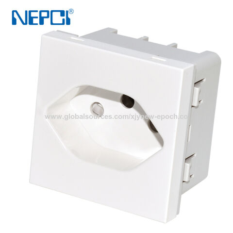 NEPCI Fabrikhersteller 45x45mm Schweizer Steckdosenmodul, XJY-QB-67 geerdeter 3-poliger Stecker Typ J Schweiz Steckdose 250V/10A