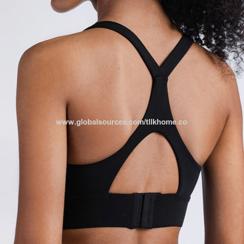 Sujetador deportivo para yoga ropa interior deportiva para correr a prueba de golpes sujetador deportivo para mujer cruz hermosa hebilla trasera