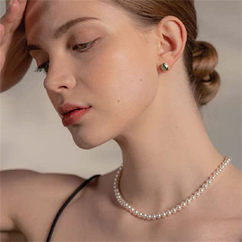 New Korean Fashion Dainty Pearl Necklace For Women Beaded Chain Cute Pearl  Pendant Choker Vintage Jewelry On The Neck - AliExpress