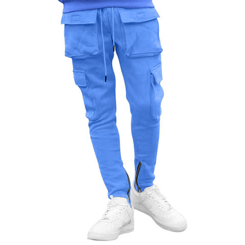 Jogging uni à poches cargo bleu garçon Bleu