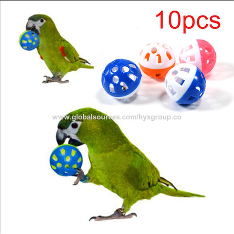 10 pièces Jouet pour perroquet, coloré, creux, cloche roulante, jouet pour oiseaux, perruche, cacatoès, cage à mâcher pour perroquet