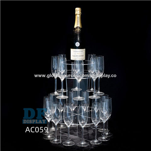 33 Gold 3-Tier Metal Wine Glass Display Stand Champagne Flute Holder Tree