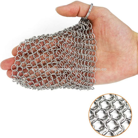 Most Flexible Cast Iron Scrubber,316L Chainmail Scrubber +