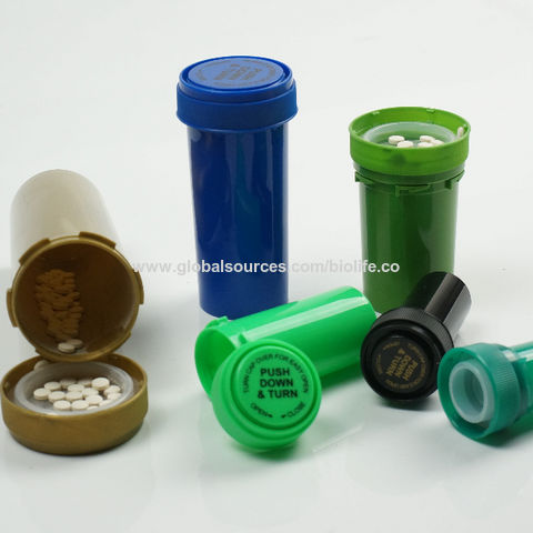 Wholesale Smell Proof Medicine Container Plastic Capsule Pharmacy Pill  Bottle with Child Proof Lids - China Plastic Vial, Plastic Bottle