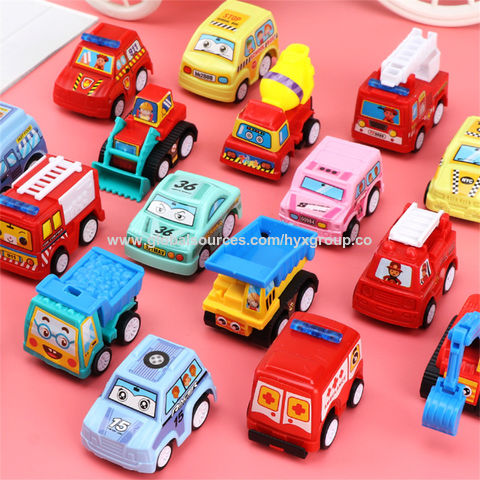 6-teiliges Auto Modell Spielzeug Set, Aufziehautos, Mobile Fahrzeuge, Feuerwehrauto, Taxi Modell, Mini Autos für Kinder