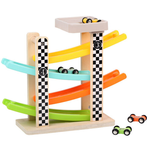 Buy Wholesale China Wooden Race Track Car Ramp Racer With 4 Mini Car ...