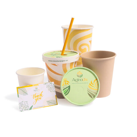 Disposable Paper Cups, Kraft Color, Multi Sizes - Expore Vietnam ...