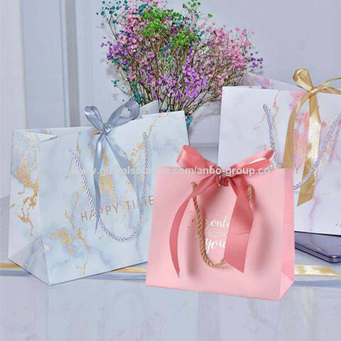 Custom Private Logo Printed Black Pink Small Personalized Luxury Shopping  Tote Gift Paper Bags with Ribbon Handles for Jewelry - China Paper Bag and Shopping  Bag price