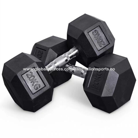 Mancuerna Hexagonal Pesas Recubiertas De Goma Conjunto De