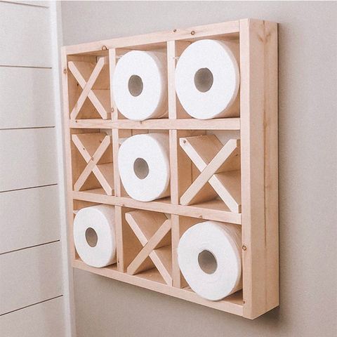 Buy Wholesale China Modern Wood Tissue Display Toilet Paper Roll Holder  Stand Storage Shelf Bathroom Wall Decoration & Toilet Paper Holder at USD  18.99