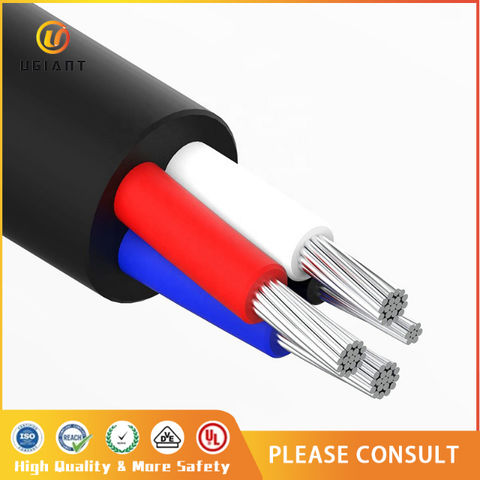 Cable eléctrico de goma con doble aislamiento, calibre 12, 3 cables para bomba sumergible