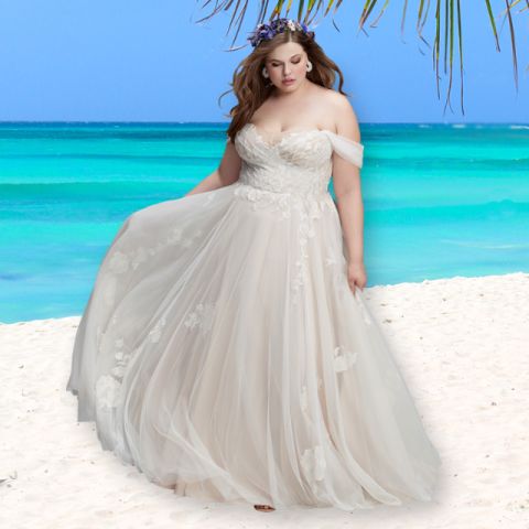 Plus Size Boho Wedding Dress Off Shoulder Wedding Gowns Sexy