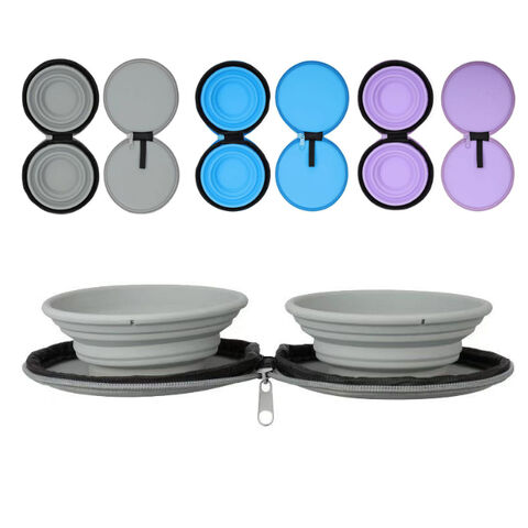 Heißer Verkauf Faltbarer, tragbarer Reise-Futter- und Wassernapf aus Silikon für kleine Hunde und Haustiere for sale at factory direct price