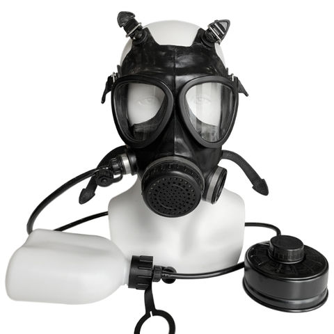 Mf14 Masque à gaz réutilisable à respirateur complet en silicone,  compatible avec les bidons de filtre à gaz de 40 mm standard de  l'industrie, masque anti-poussière à vue large, gri de sciage