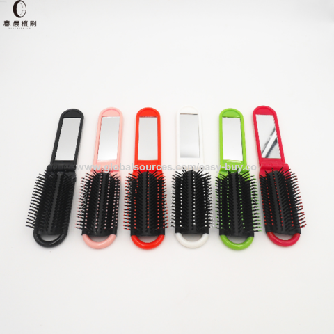 Pentes de cabelo antiestáticos, resistentes a altas temperaturas, com espelho dobrável, pente de presente requintado.