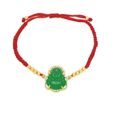 Gold Crystal Bracelet with Carnelian and Buddha Charms for Prosperity