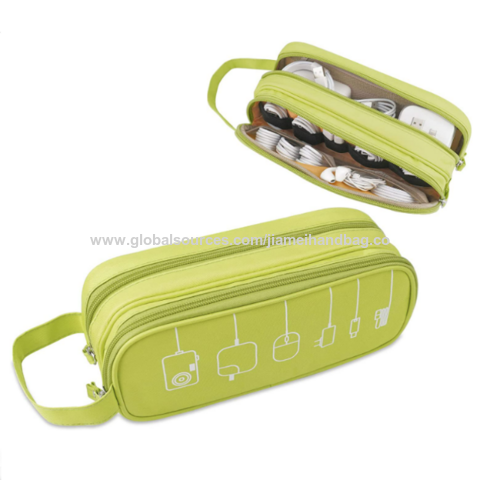 1 sac de rangement portable étanche pour accessoires électroniques, sac de  rangement double couche pour câbles, chargeurs, batteries externes