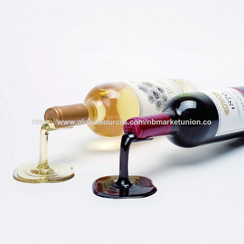 Soporte para Botella de Vino Derramado, Gadget Decorativo y Divertido para Exhibición de Vino, Centro de Mesa para el Hogar y la Cocina