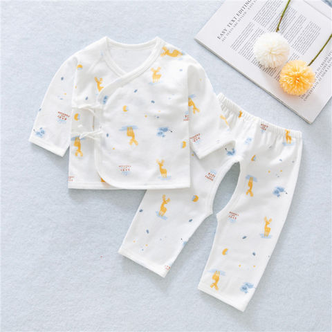 Buy Wholesale China Newborn Suit Cotton Print Baby Slanted Front Long ...