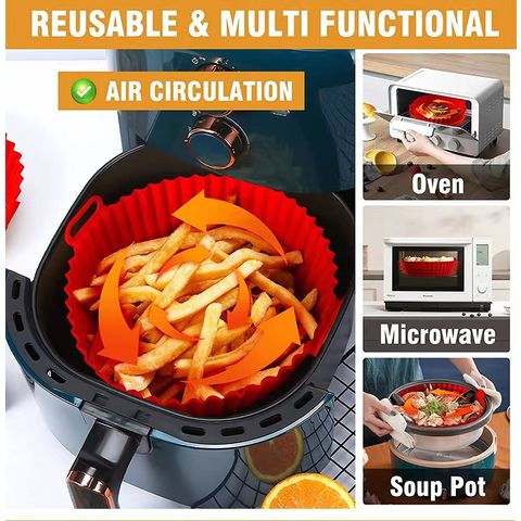 Air Fryer Silicone Pot - Replacement of Parchment Paper Liners - No More  Cleaning Basket After Using The Air Fryer - Food Safe Air fryers Oven