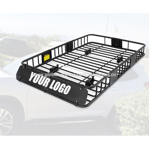 UNIVERSAL CAR ROOF RACK BASKET TRAY LUGGAGE CARGO CARRIER ALUMINIUM SILVER