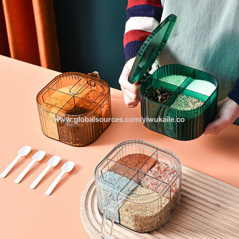 Buy Wholesale China Seasoning Box Home Kitchen Transparent Spice Box One Multi-compartment  Storage Box & Spice Jar Spice Bottle at USD 1.6