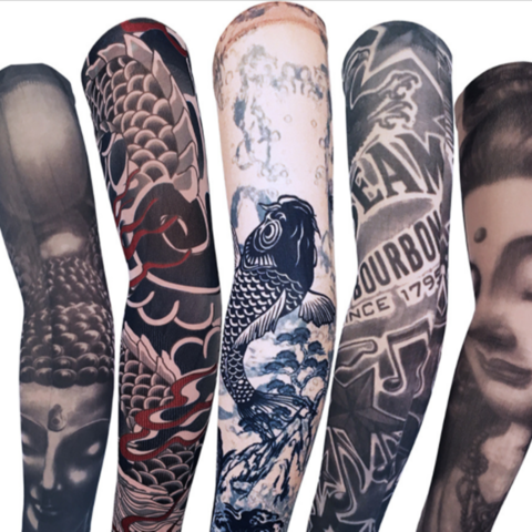 Tattoo Arm Ärmel UPF 50+ - Rutschfeste Sonnenschutz Armstulpen Unisex