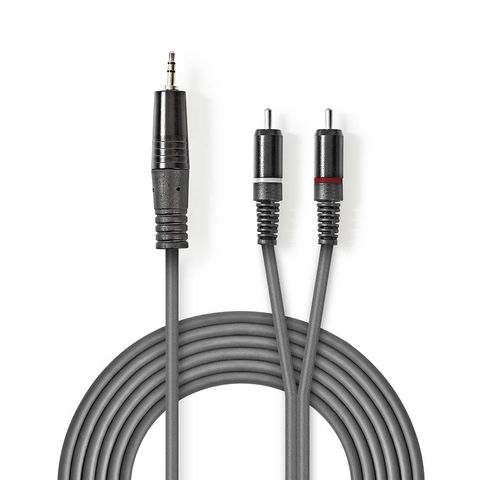 Cable adaptador jack 3.5 mm a 2 conectores RCA 0.2m