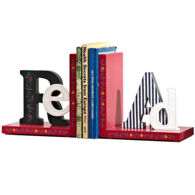 Soporte de libros de madera al por mayor - Tope de libros decorativo de madera para estanterías