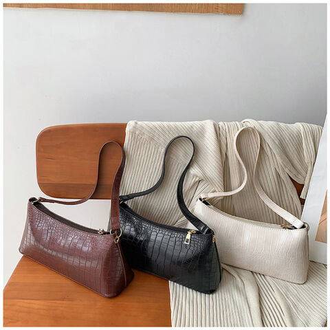 PU leather handbags women handbags fashion crocodile pattern single-shoulder armpit bag