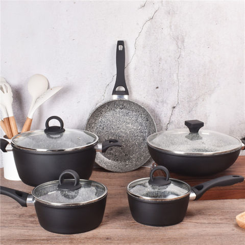 Buy Wholesale China Quality Kitchen Ware Ceramic Big Pot Set Aluminum Non  Stick Cooking Cookware Set & Cookware Sets at USD 23.5
