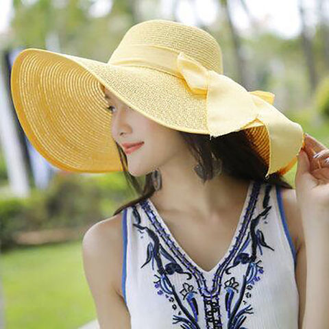 Buy Wholesale China Wholesale Straw Hats Summer Women Bowknot Uv 