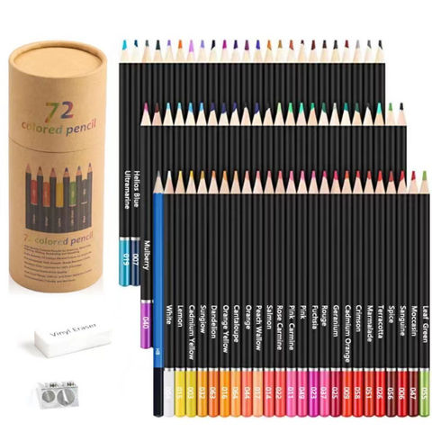 Crayons de couleur pour adultes à colorier, crayons de couleur 72